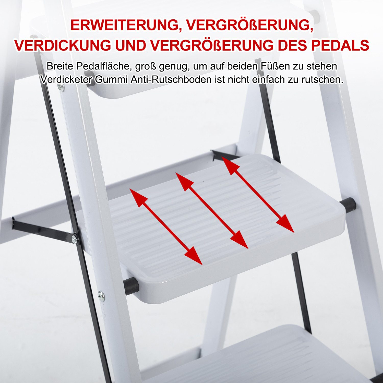 FOXSPORT Stehleiter ARK10, Trittleiter, Haushaltsleiter 3-5 Stufen, Klappleiter, Multifunktionsleiter, Arbeitsleiter klappbar, bis 150 kg, stabil