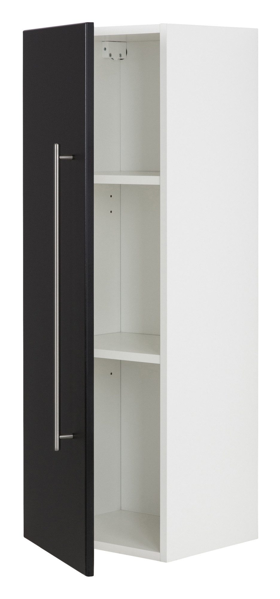Magnolia Home Hängeschrank Hochschrank SANTINI 100cm weiss matt mit Tür schwarz