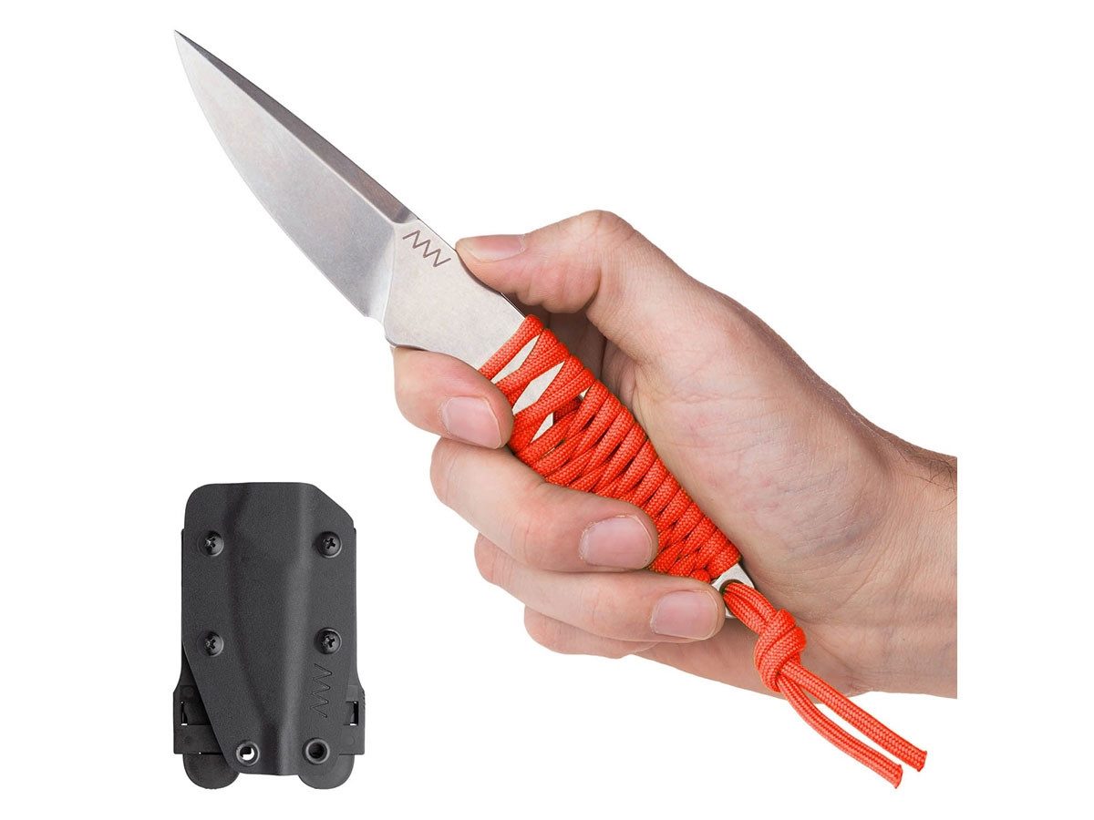 ACTA NON VERBA KNIVEs Taschenmesser Acta Non Verba P100 Stonewash Orange Paracord ANVP100-008