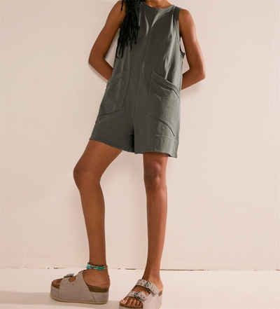 AFAZ New Trading UG Palazzohose Basic Color Trendy Taschen-Strickoverall für Damen