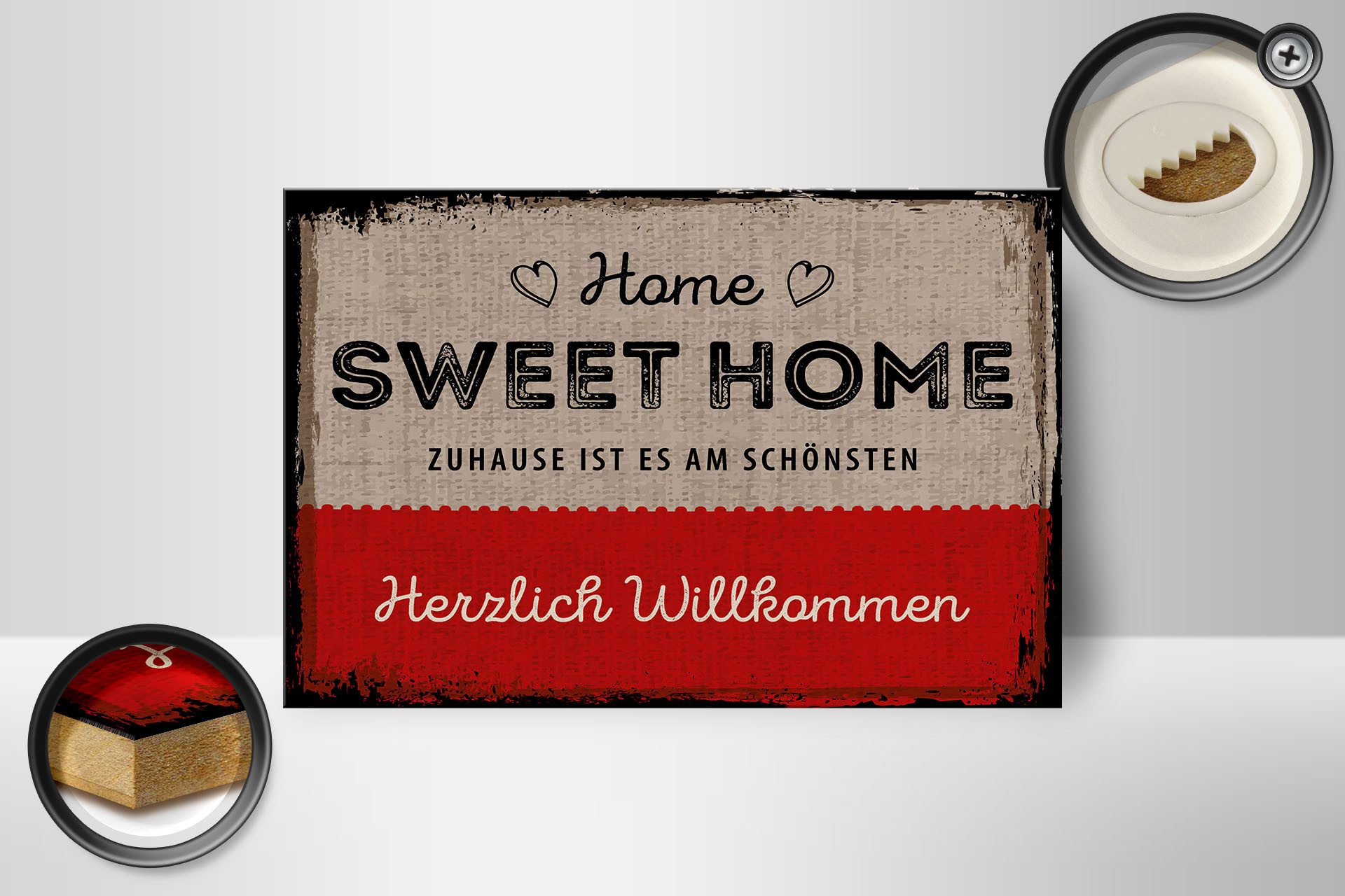 Femer GmbH Holzbild Spruch 20x30 cm home sweet Home Herzlich Willkommen, (1 günstig online kaufen