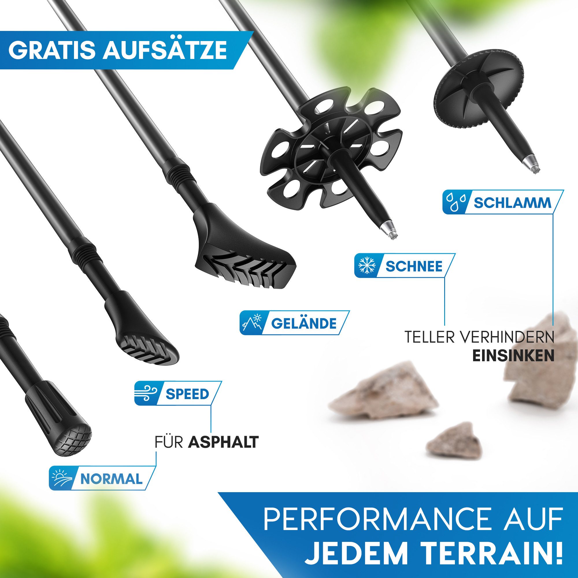 Nordmut Wanderstöcke NORDMUT® Wanderstöcke Teleskop – Nordic Walking Stöcke, ultraleicht, höhenverstellbar, ergonomisch