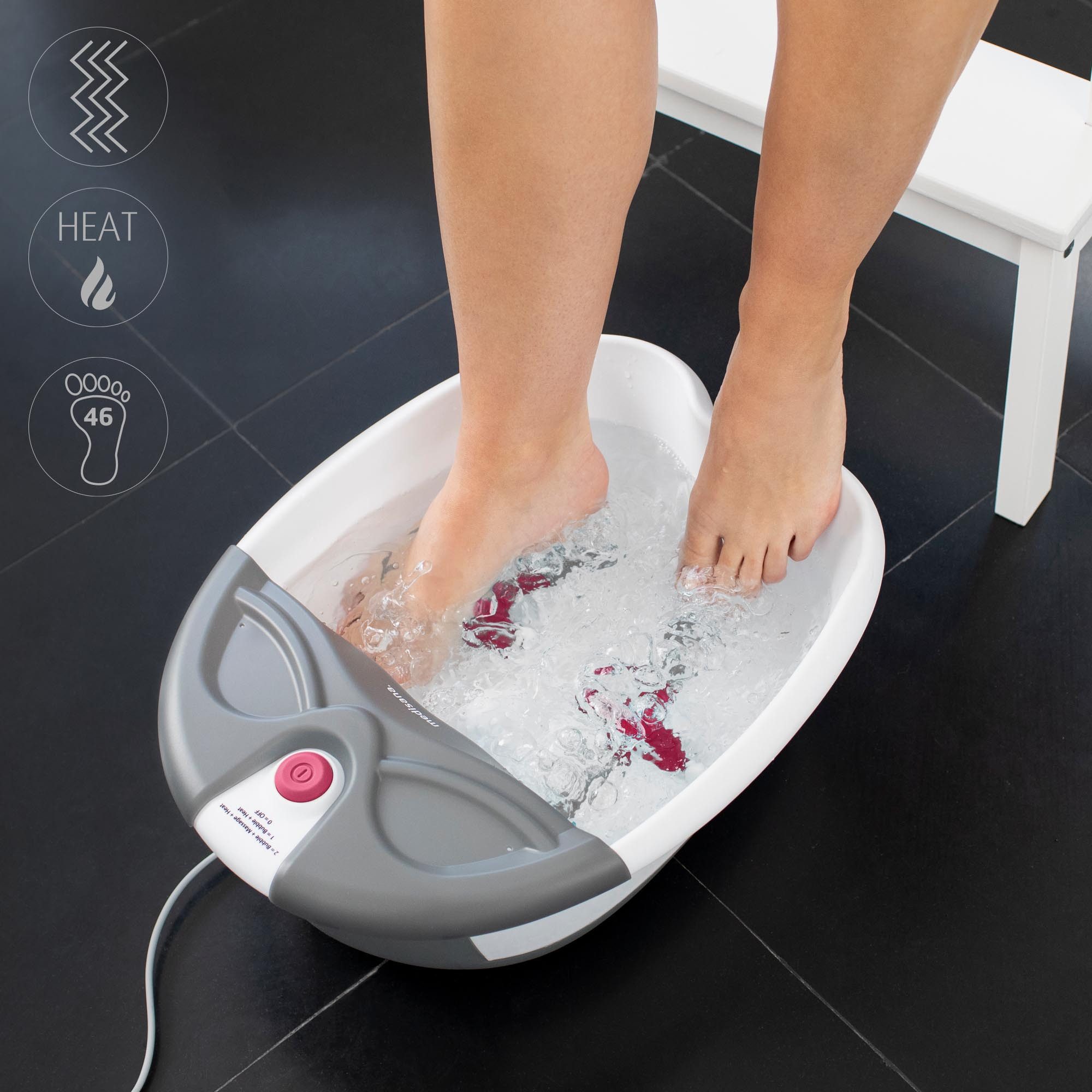 medisana Fußbad FS 300, Set, 3-tlg., Set, 3-tlg., Sprudel- und Vibrationsmassage, Reflexzonenmassage