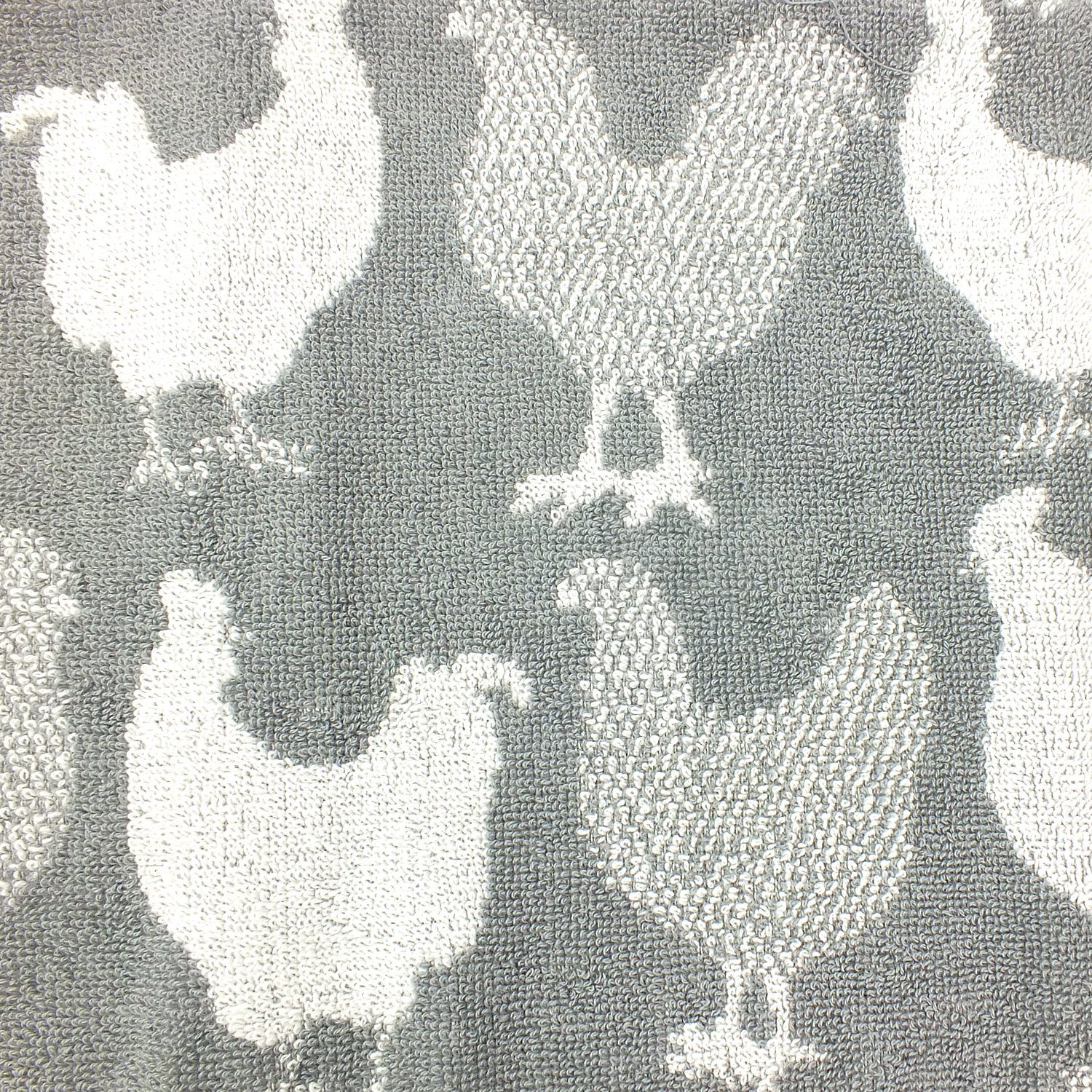 Baumwolle cm Lasa 4er (4 Stück) (Set, Frottee Pack 4-tlg), Grau 50x50 ca. Home Geschirrtuch Küchenhandtücher Chicken,