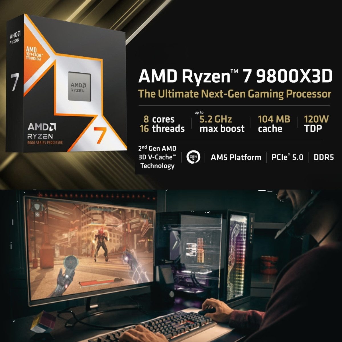 Meinpc AMD Ryzen 7 9800X3D mit RTX 5080 Gaming-PC (AMD Ryzen 7 9800X3D, RTX 5080, 16 GB RAM, 1000 GB SSD, Luft, Windows 11 Pro - RGB) – Bild 3 von 5