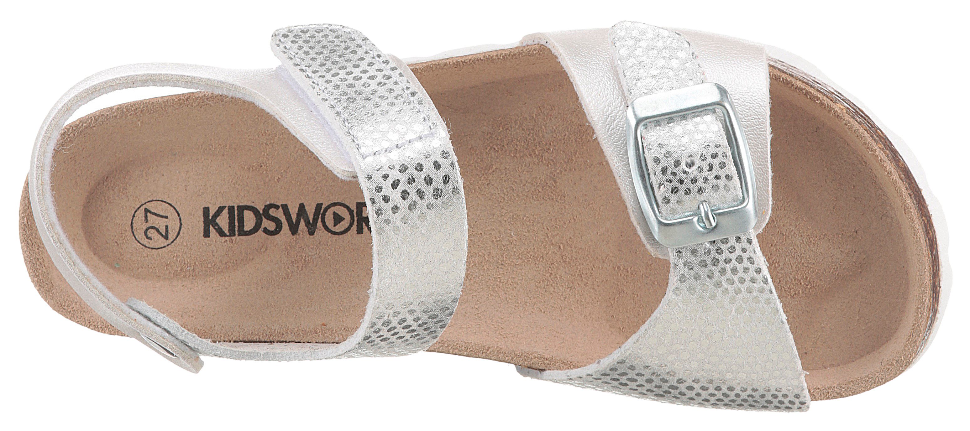 KIDSWORLD Riemchensandale Sommerschuh, Klettschuh, Urlaubschuh, Strandschuh in Metallic-Optik