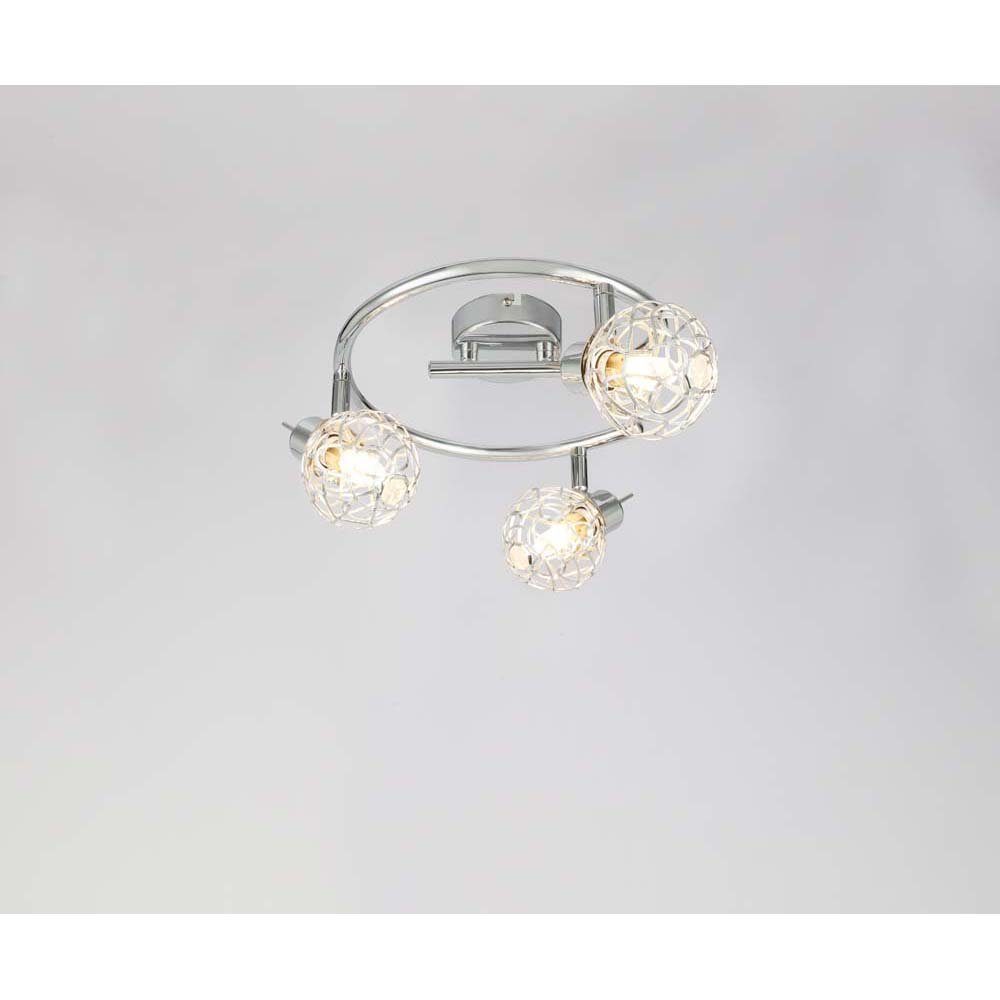 Silber etc-shop Leuchtmittel Decken Metallic Aluminium Lampe Deckenleuchte, inklusive, Neutralweiß, LED Chrom LED Leuchte