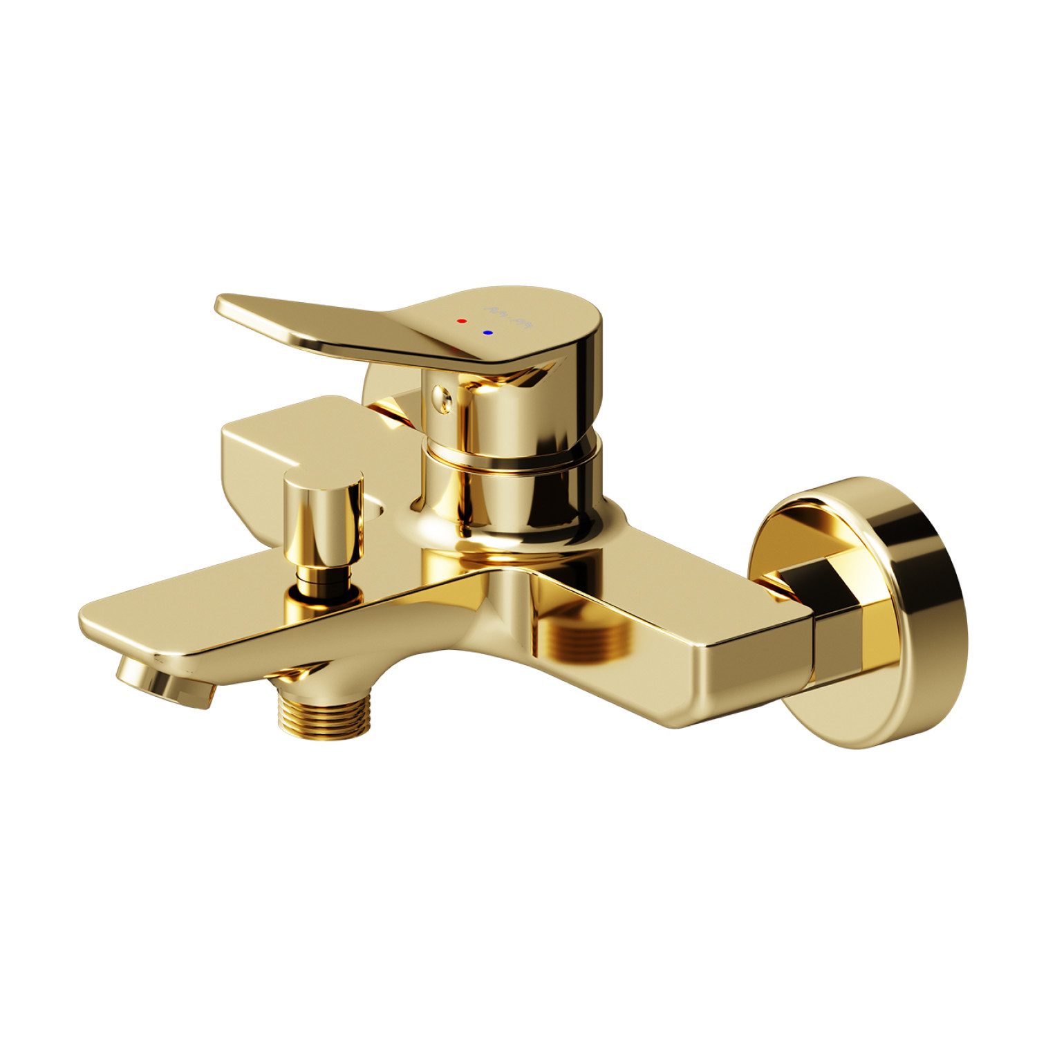 AM.PM Badarmatur Bad Armatur Wannenarmatur X-JOY Mischbatterie Wasserhahn Badewanne (Badezimmerarmatur Badewannenarmatur mit Duschschlauchanschluss, Farbe: Gold, Einhebelmischer mit Auslauf) inkl. 2 x Abdeckrosetten
