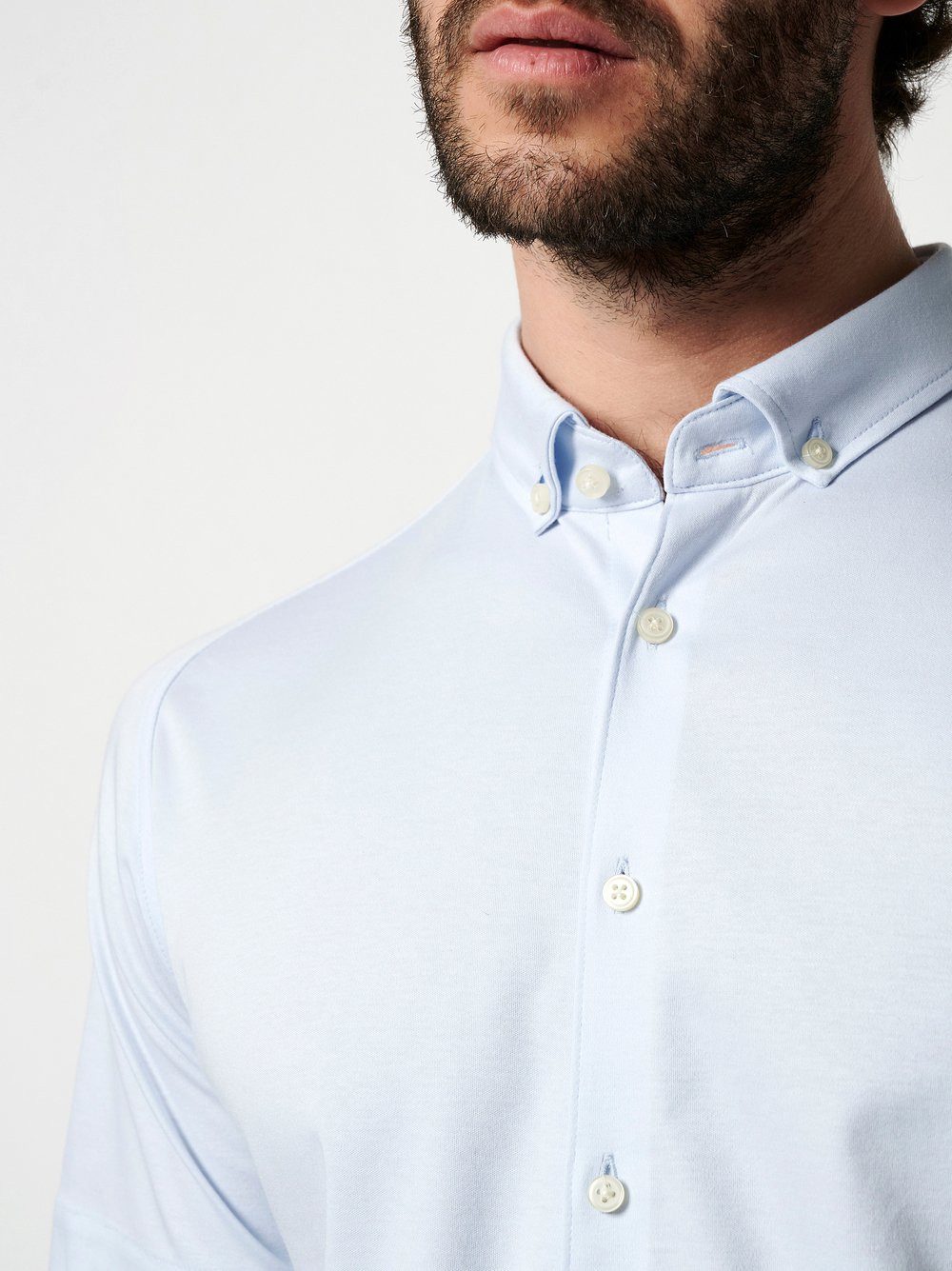 DESOTO Kurzarmhemd Jerseyhemd Casual Modern Button Down halbarm Flexibler Stretch