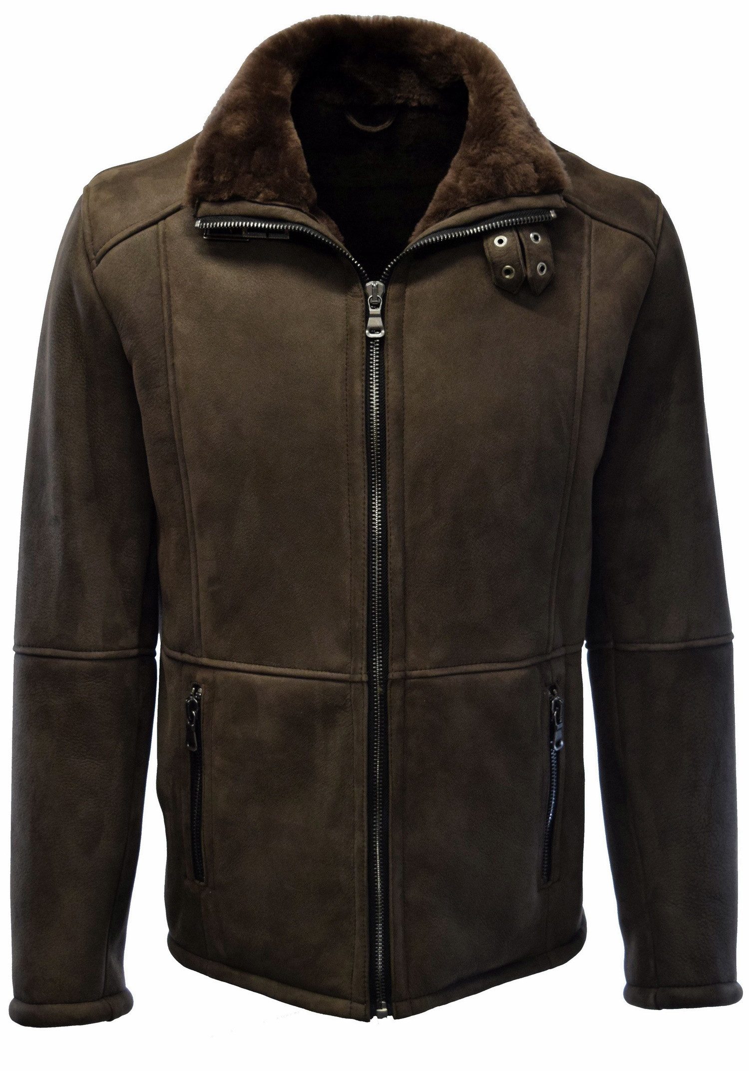 Zimmert Leather Lederjacke Nellson Herren, Lammfelljacke, Lammfell, Braun, günstig online kaufen