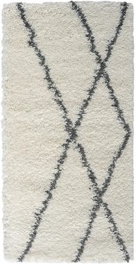 Hochflor-Teppich My Shaggy Raute, Myflair Möbel & Accessoires, rechteckig, Höhe: 37 mm, Shaggy, Scandi Rauten Design, leicht glänzend, extra flauschig