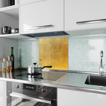 Primedeco Küchenrückwand Küchenrückwand Spritzschutz Glas mit Motiv Goldene Wand