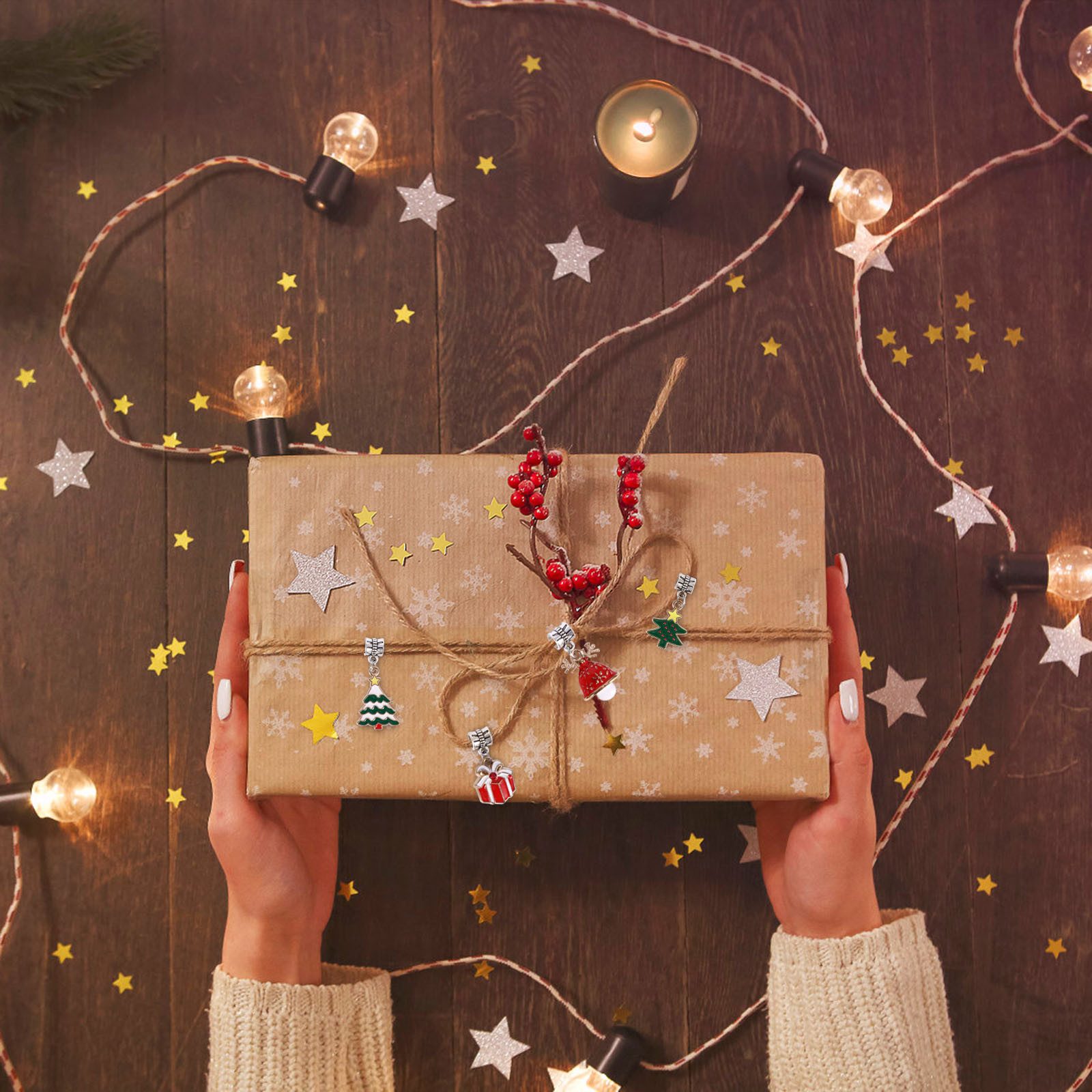 BlingBin Adventskalender Weihnachtsab Adventskalender Mädchen Armbänder machen Kit (1er Set, 24-tlg), 24 Tage Weihnachten Countdown Kalender DIY Charm Brazelett – Bild 5 von 5