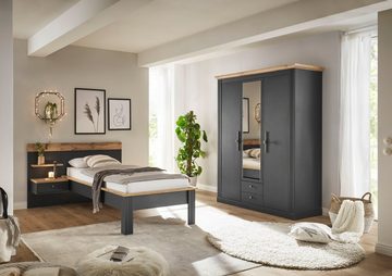 Home affaire Schlafzimmer-Set Westminster, beinhaltet 1 Bett, Kleiderschrank 3-türig und 1 Wandpaneel