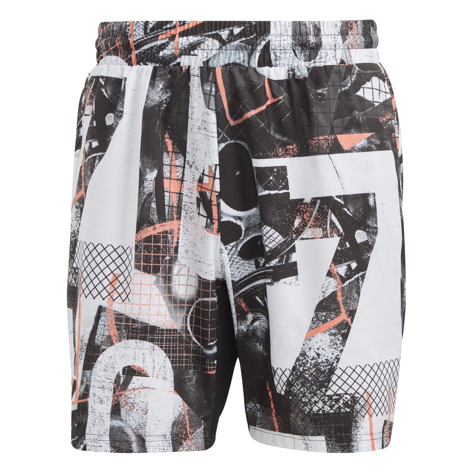 Shorts Tennishose Club Graphicshort 7in/18cm kurz weiss/schwarz Herren