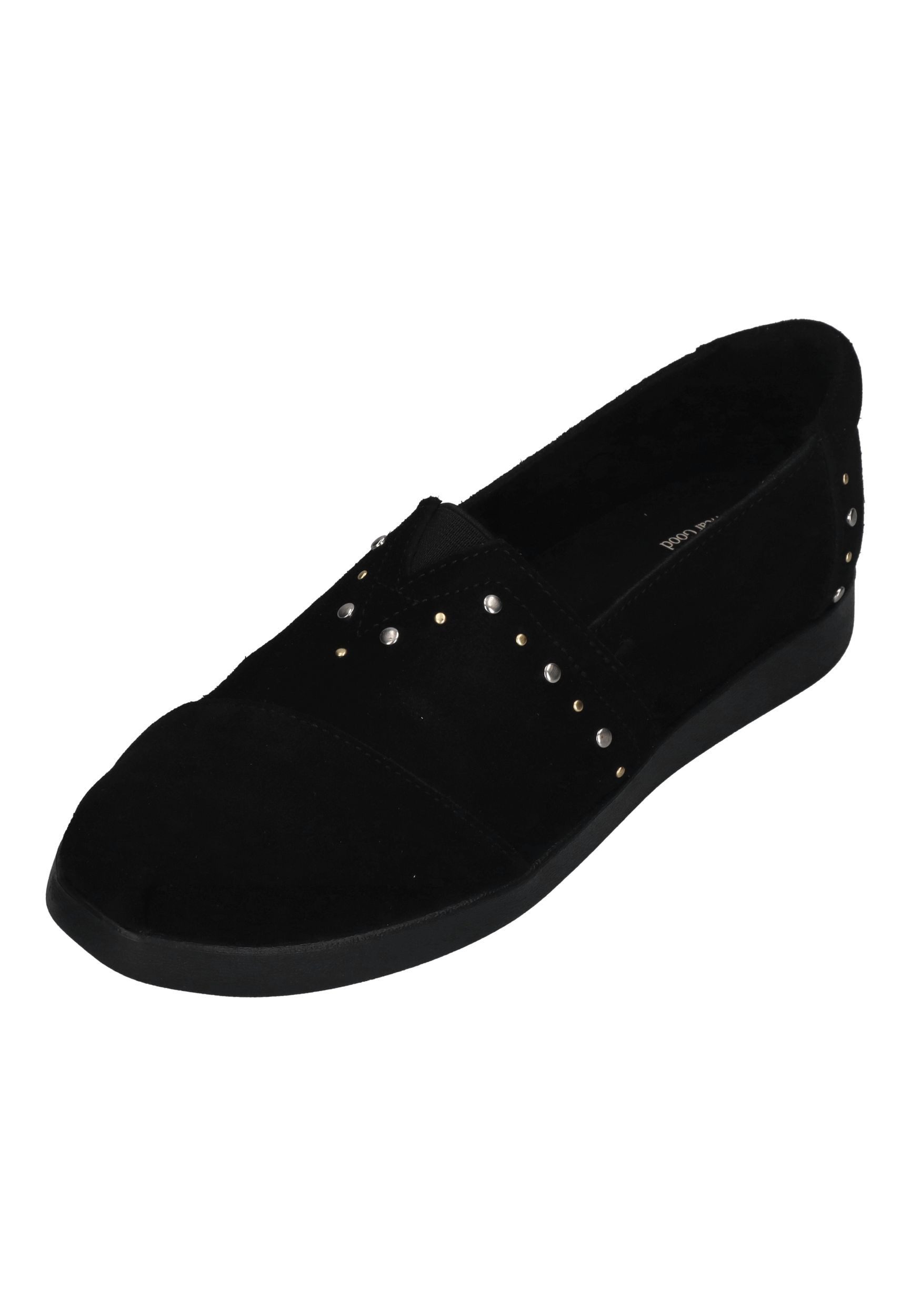 TOMS ALPARGATA PLUS Espadrille Black Suede Studs