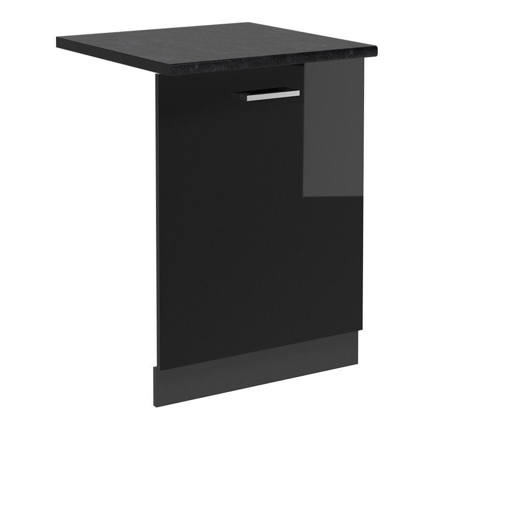 Vicco Frontblende R-Line, Schwarz Hochglanz/Anthrazit, 60 cm, AP Anthrazit (1 St)