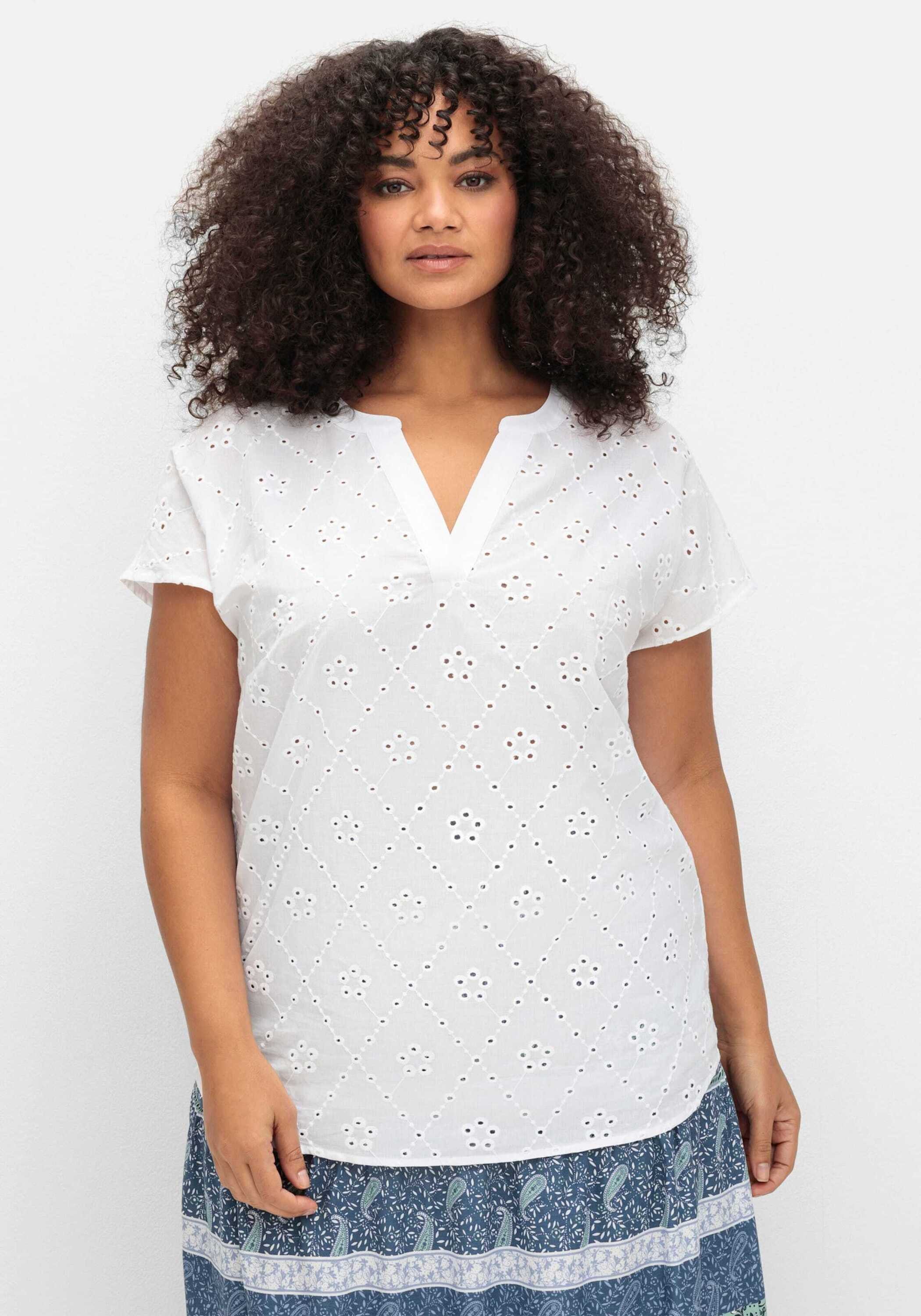 Sieh an! Klassische Bluse Kurzarm-Bluse Kurzarm