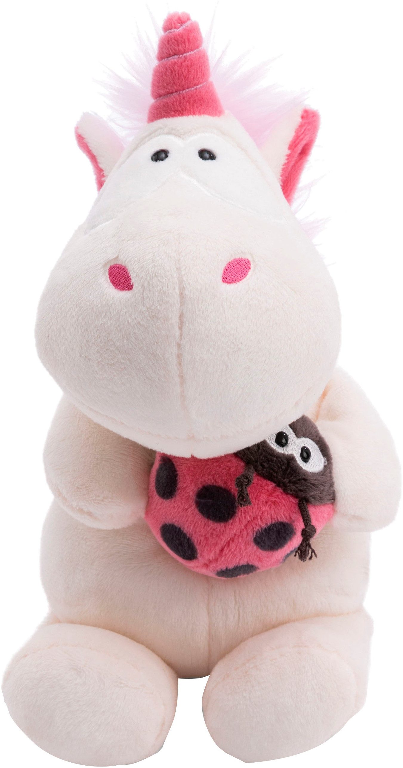 Nici Kuscheltier Theodor & Friends, Einhorn Theodor mit Marienkäfer, 25 cm