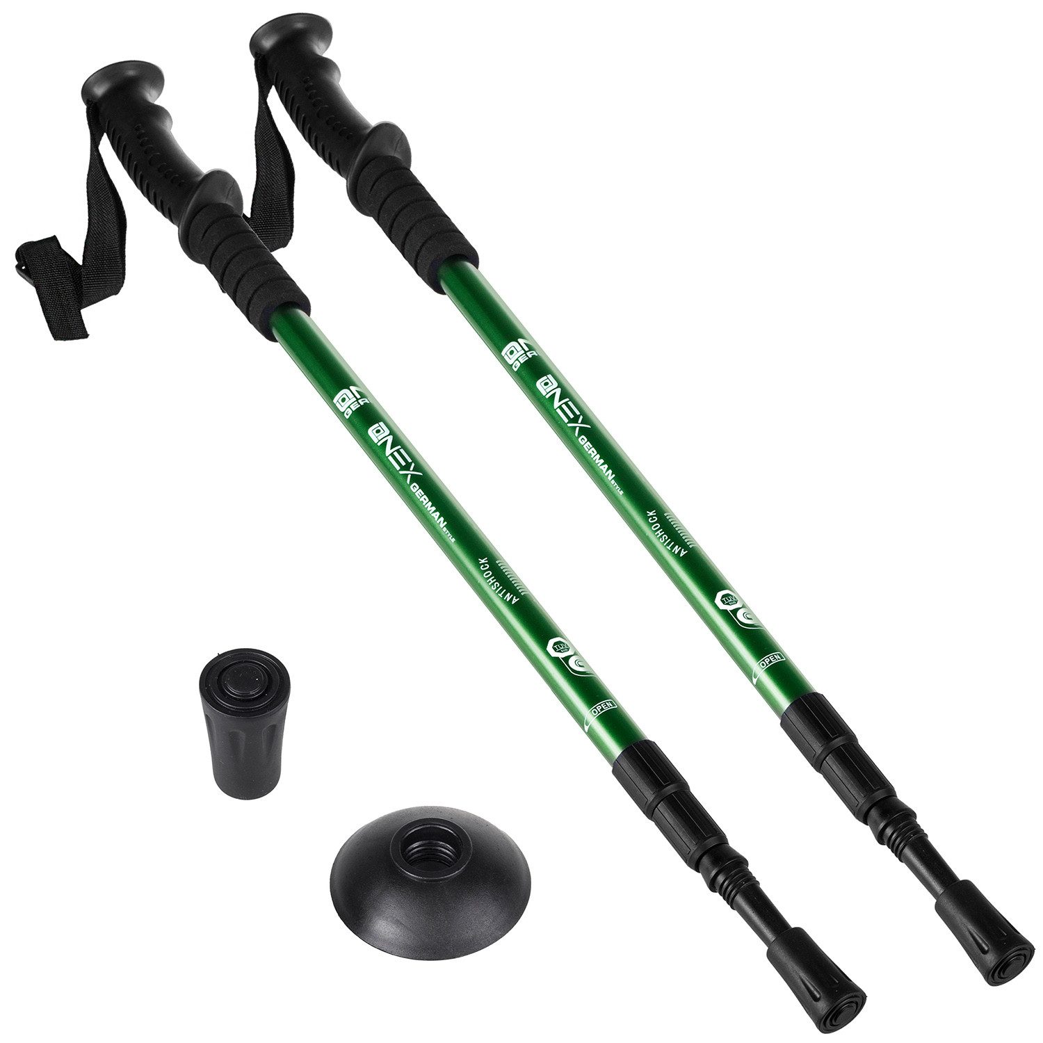 EUROBATT Sp. z o.o. Nordic-Walking-Stöcke 65–135 cm, teleskopisch (1 St), ANTI SHOCK-System - Dreiteilige Konstruktion
