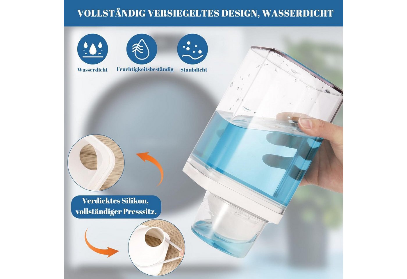 Thumbnail - ZEUOPQ Aufbewahrungsbox 2St Luftdichter Waschmittelspender Mit Messbecher,1100 ml,Wasserdicht (Wiederverwendbar und leic...