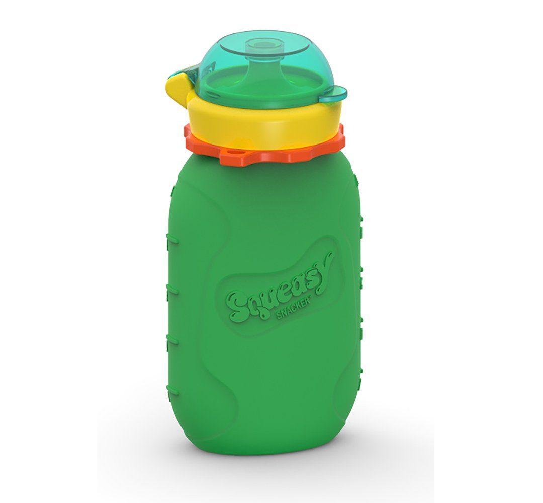 Squeasy Gear Trinkflasche Squeasy Snacker Quetschflasche, 180ml - Wiederverwendbares Quetschie, Quetschbeutel zum selbst befüllen Grün