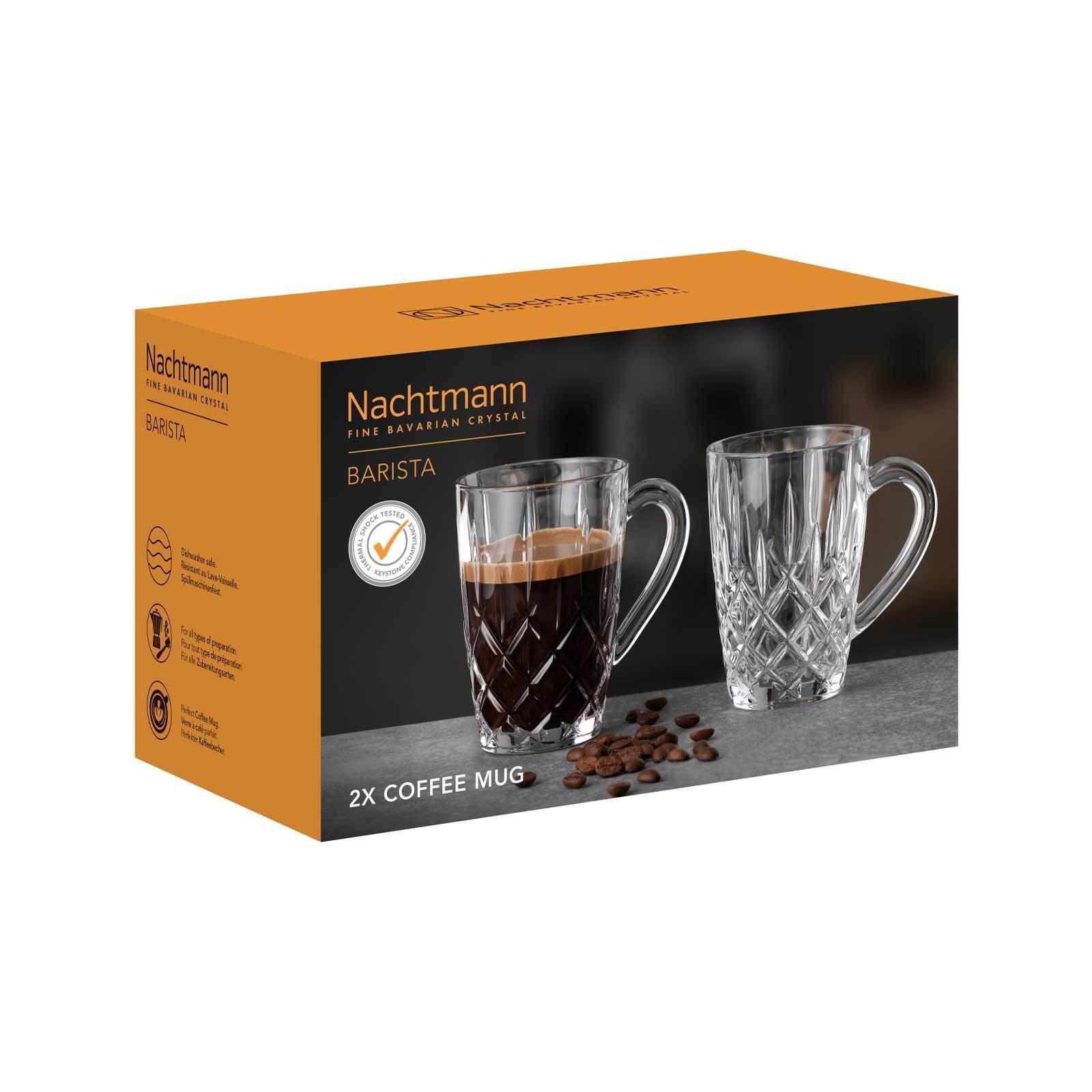 Nachtmann Tasse Noblesse Glas Kaffeebecher Barista Set, 347 ml 2er