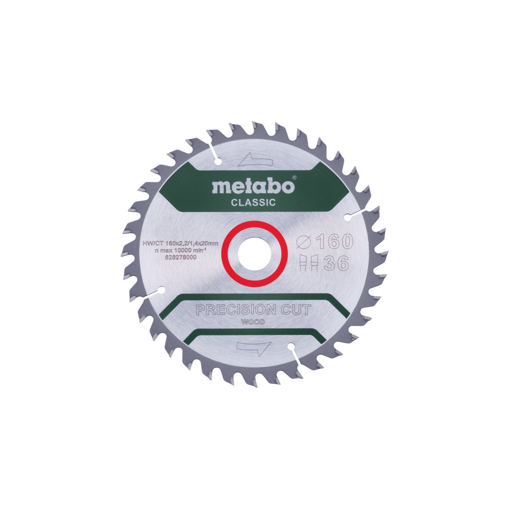 metabo Kreissägeblatt Metabo Sägeblatt "precision cut wood - classic", 160x2,2/1,4x20 Z36 WZ