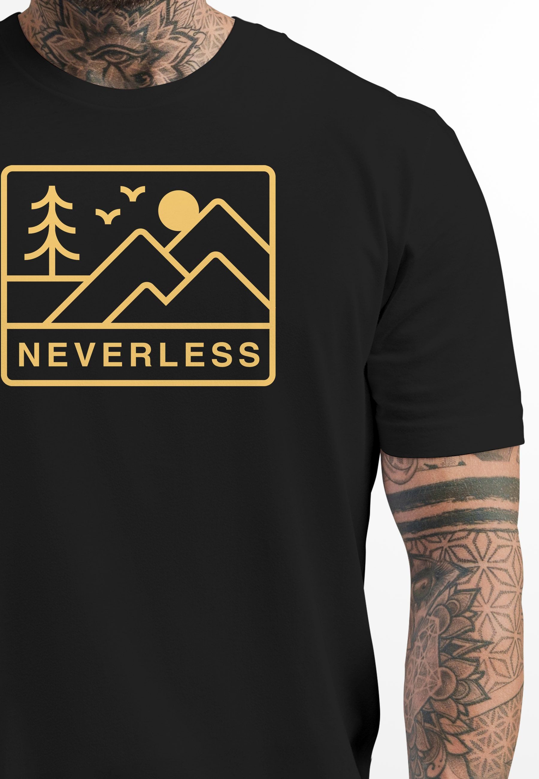 Neverless Print-Shirt Herren T-Shirt Outdoor Grafik günstig online kaufen