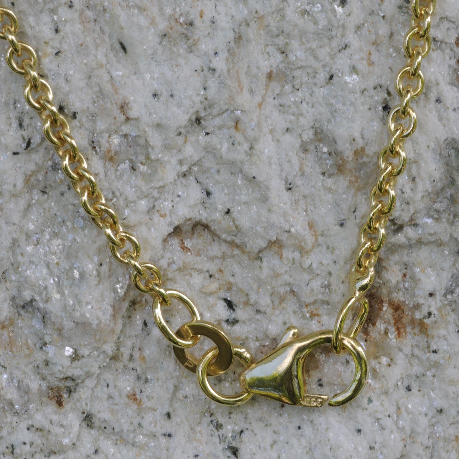 Herren Schmuck HOPLO Goldkette 2,4 mm 50 cm 585 - 14 Karat Gold Halskette Ankerkette rund massiv Gold hochwertige Goldkette 8 g 