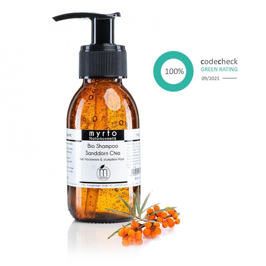 Kopfhaut-Pflegeshampoo Bio Shampoo Sanddorn Chia - natürlicher Glanz für trockenes Haar