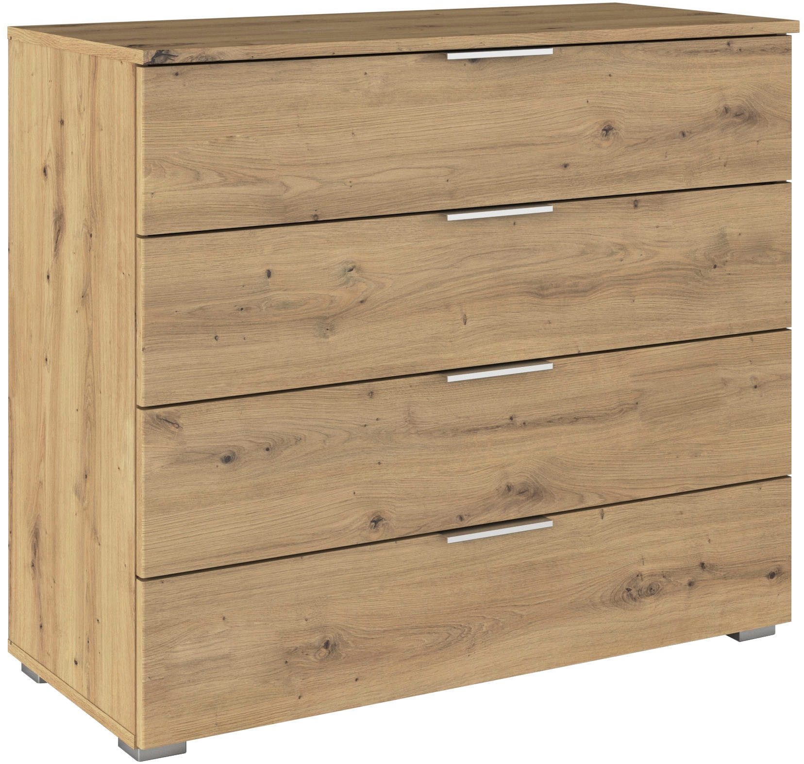 OTTO home Schubkastenkommode Sideboard Schubladenkommode AGORDO mit Dekor- oder Hochglanzfront (in zwei Griff-Farben, Breite 80 cm), vier große und geräumige Schubladen mit viel Stauraum MADE IN GERMANY