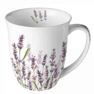 Ambiente Haus Tasse Tasse Lavendel, ca. 10 x 10,5 cm, Porzellan, Porzellan