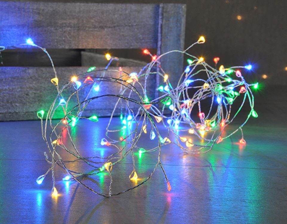 Gravidus LEDLichterkette 100 LED Deko Lichterkette Kupferdraht bunt