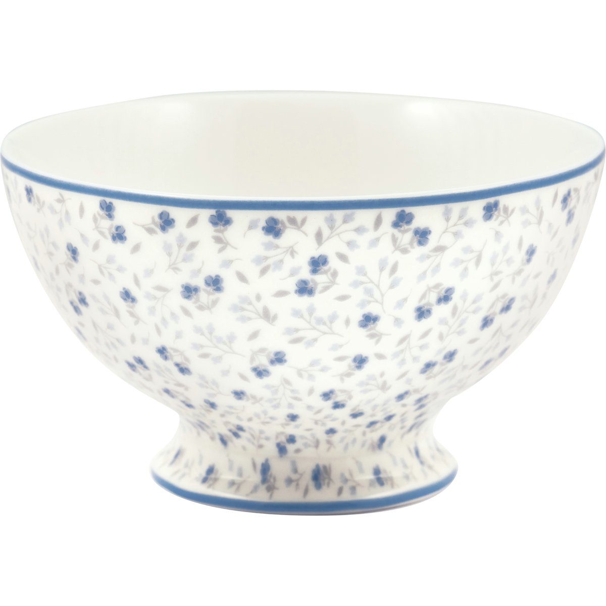 Greengate Schale Florali Suppenbowl white 0,5l, Steinzeug, (Bowls)
