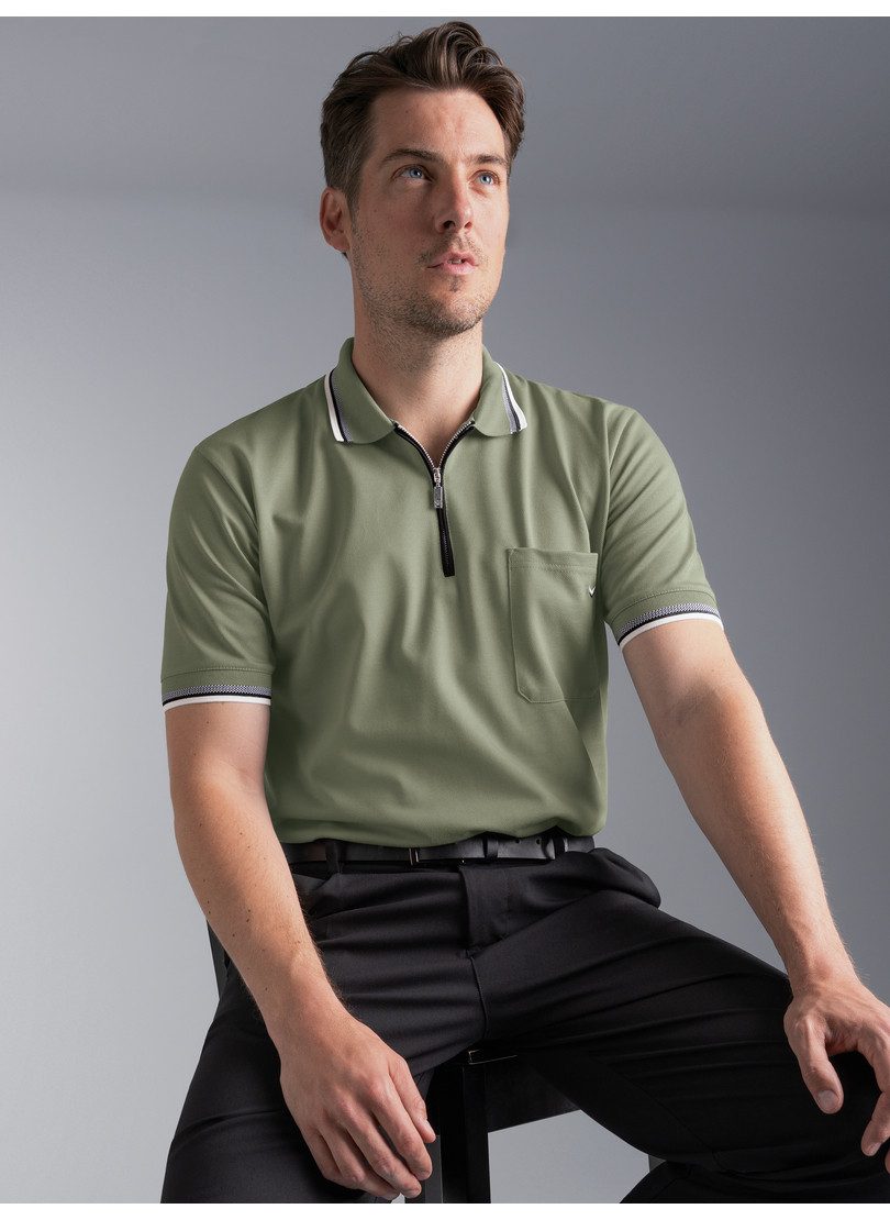 Trigema Poloshirt TRIGEMA Poloshirt mit Reißverschluss (1-tlg)