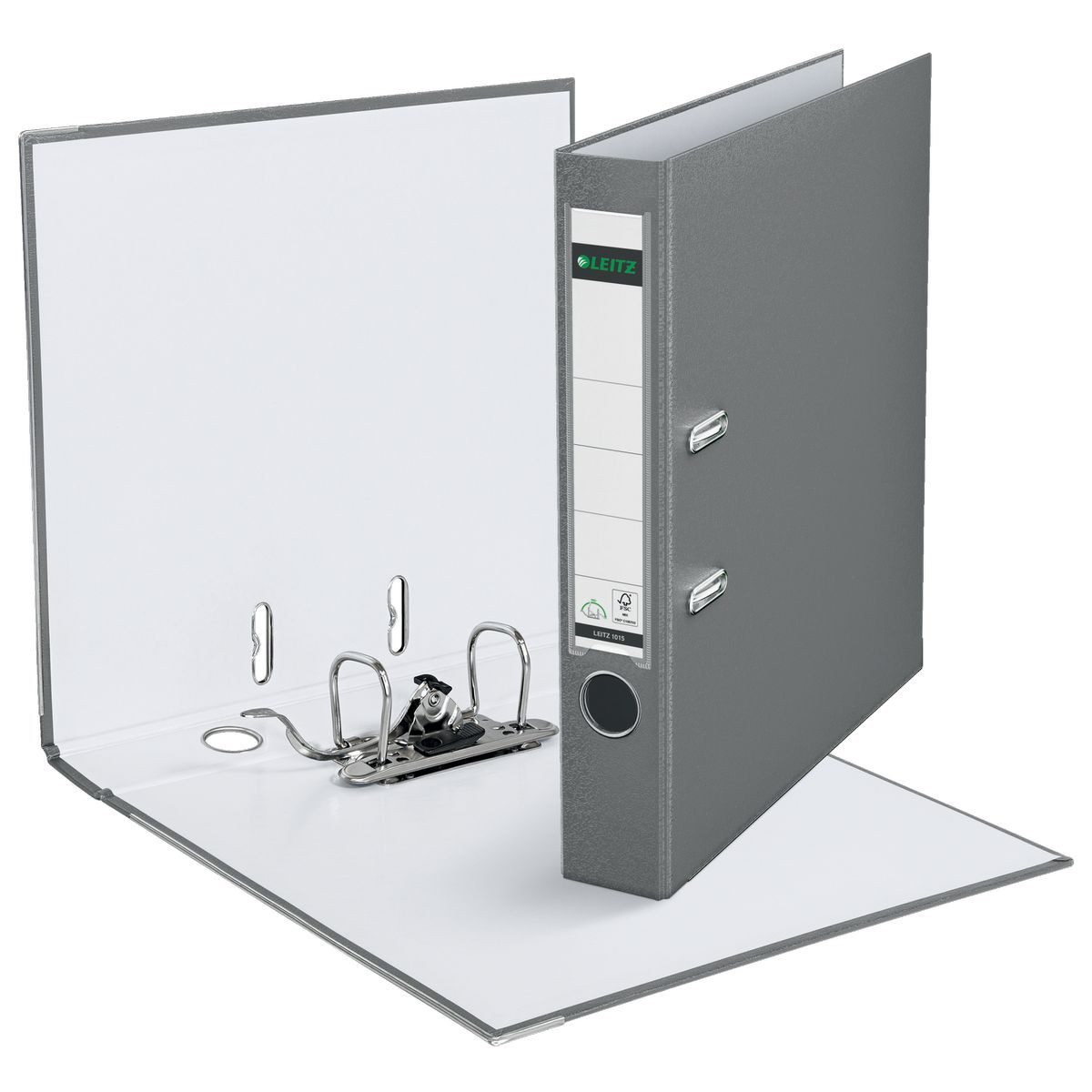 LEITZ Aktenordner LEITZ Plastikordner 180° grau DIN A4 Rückenbreite 5cm