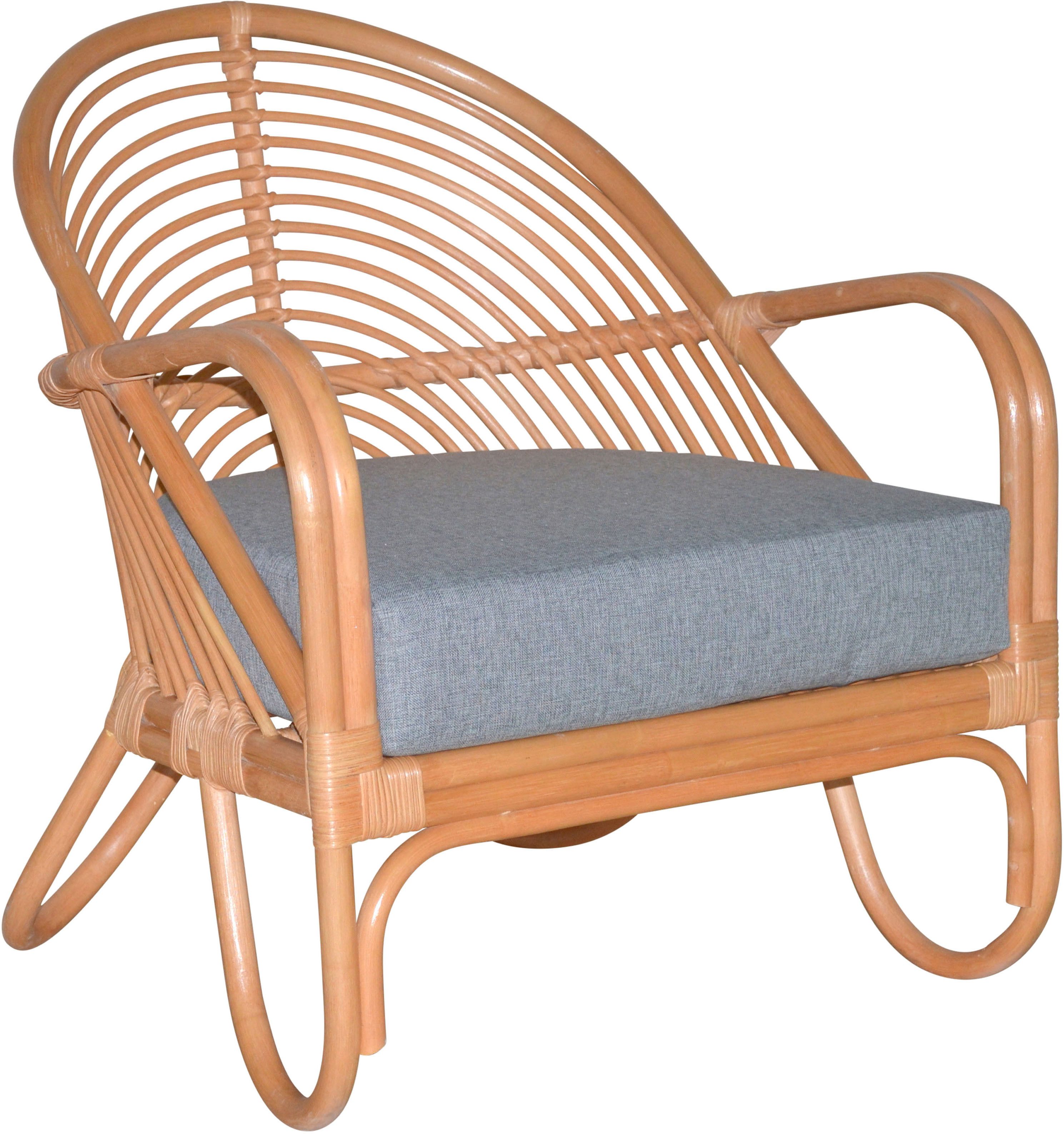 HOFMANN LIVING AND MORE Loungesessel (1-St., Inklusive extra stark gepolsterten Sitzkissen), Handgeflochten