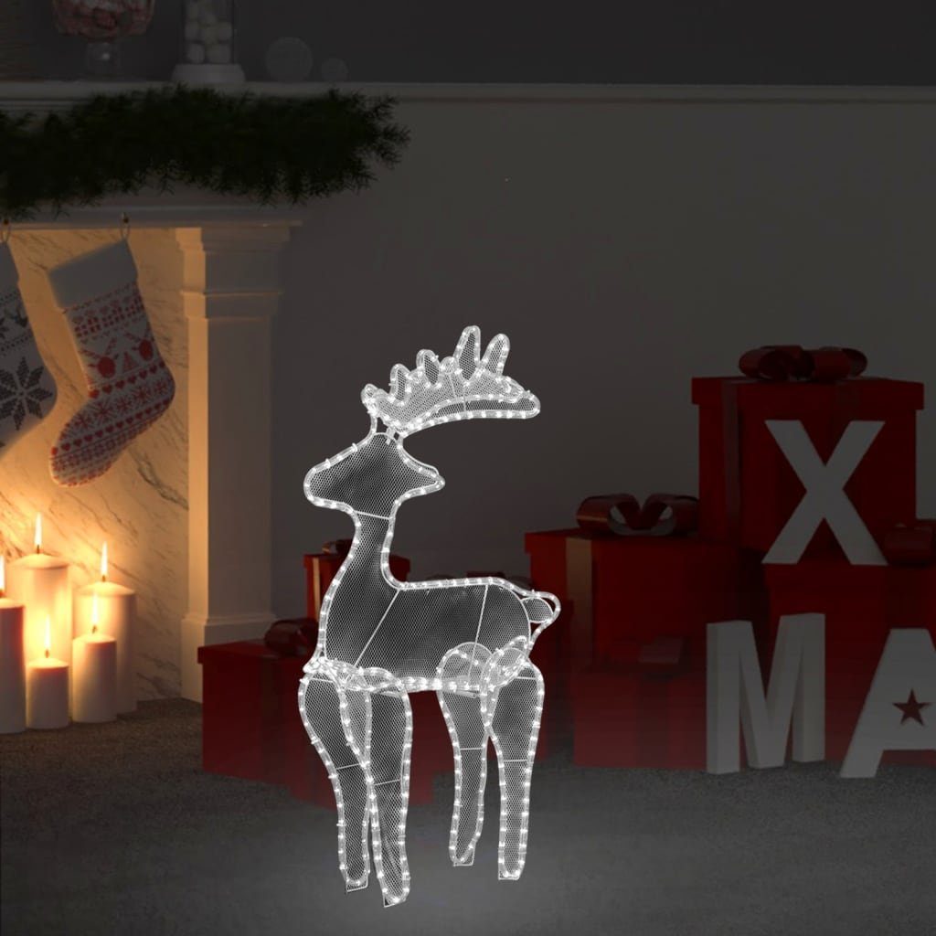 vidaXL LED Dekofigur Rentier Weihnachtsdekoration mit Mesh 306 LEDs 60x24x89 cm