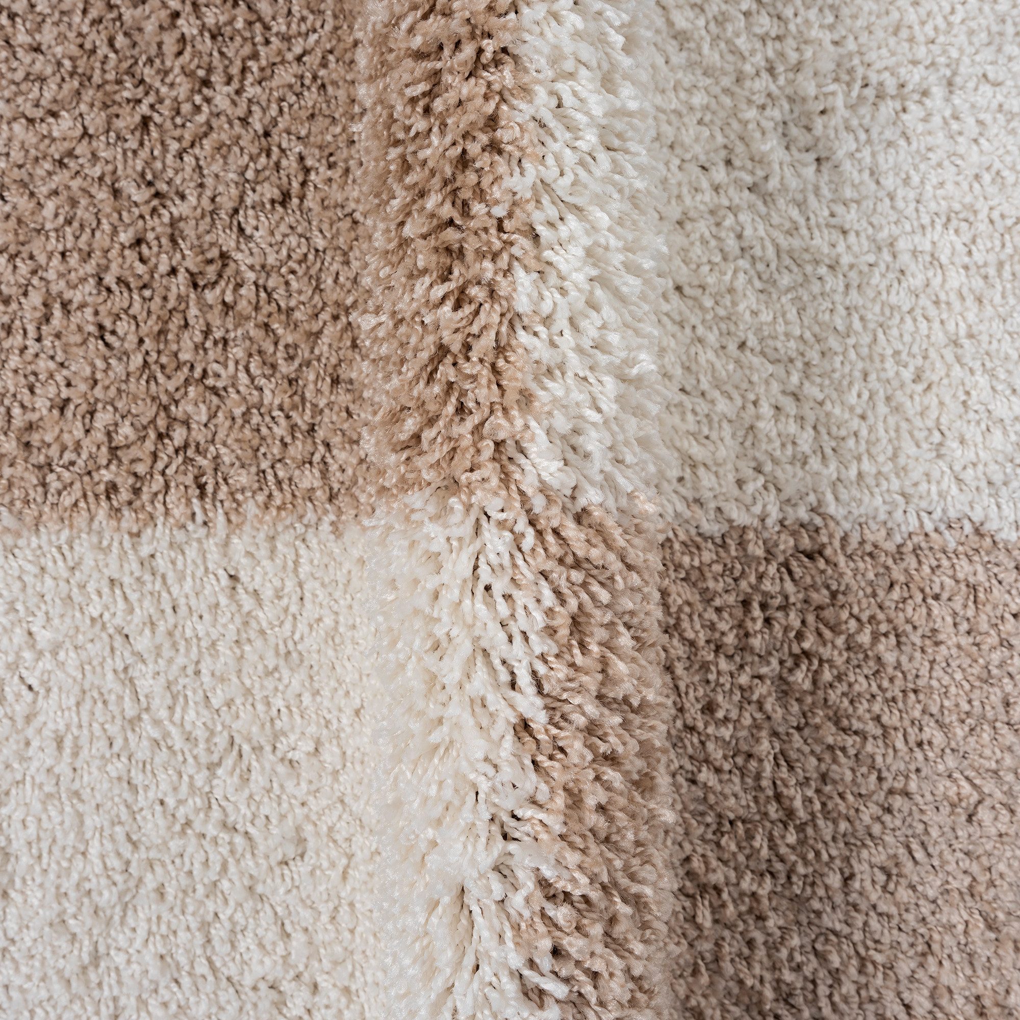 Sanat Hochflor-Teppich Milano 1250, auch als Läufer und in Rund, rechteckig, Höhe: 30 mm, Hochflor, Shaggy, Karo, Wohnzimmer, Schlafzimmer – Bild 5 von 5