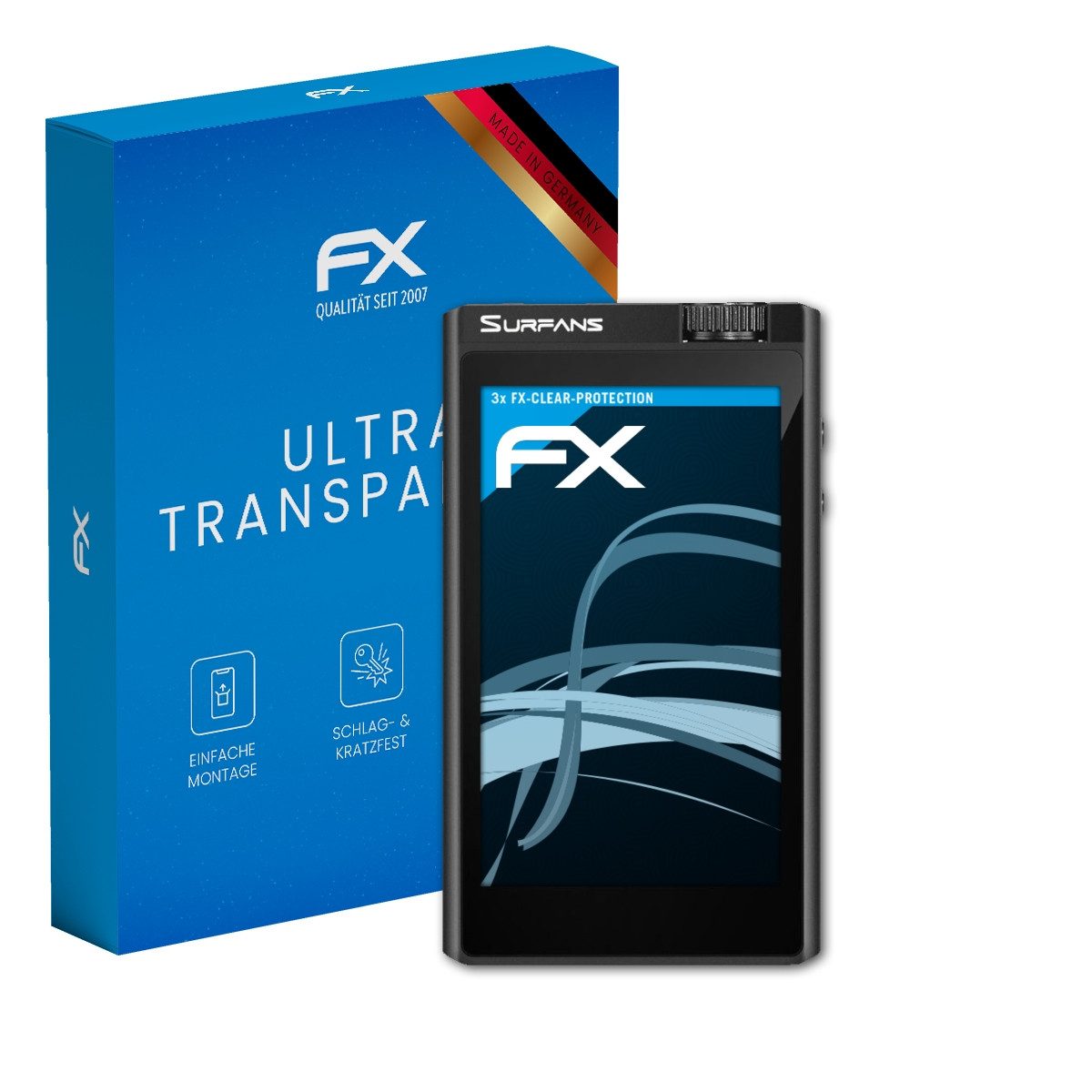 atFoliX Schutzfolie Displayschutz für Surfans F35, (3 Folien), Ultraklar und hartbeschichtet