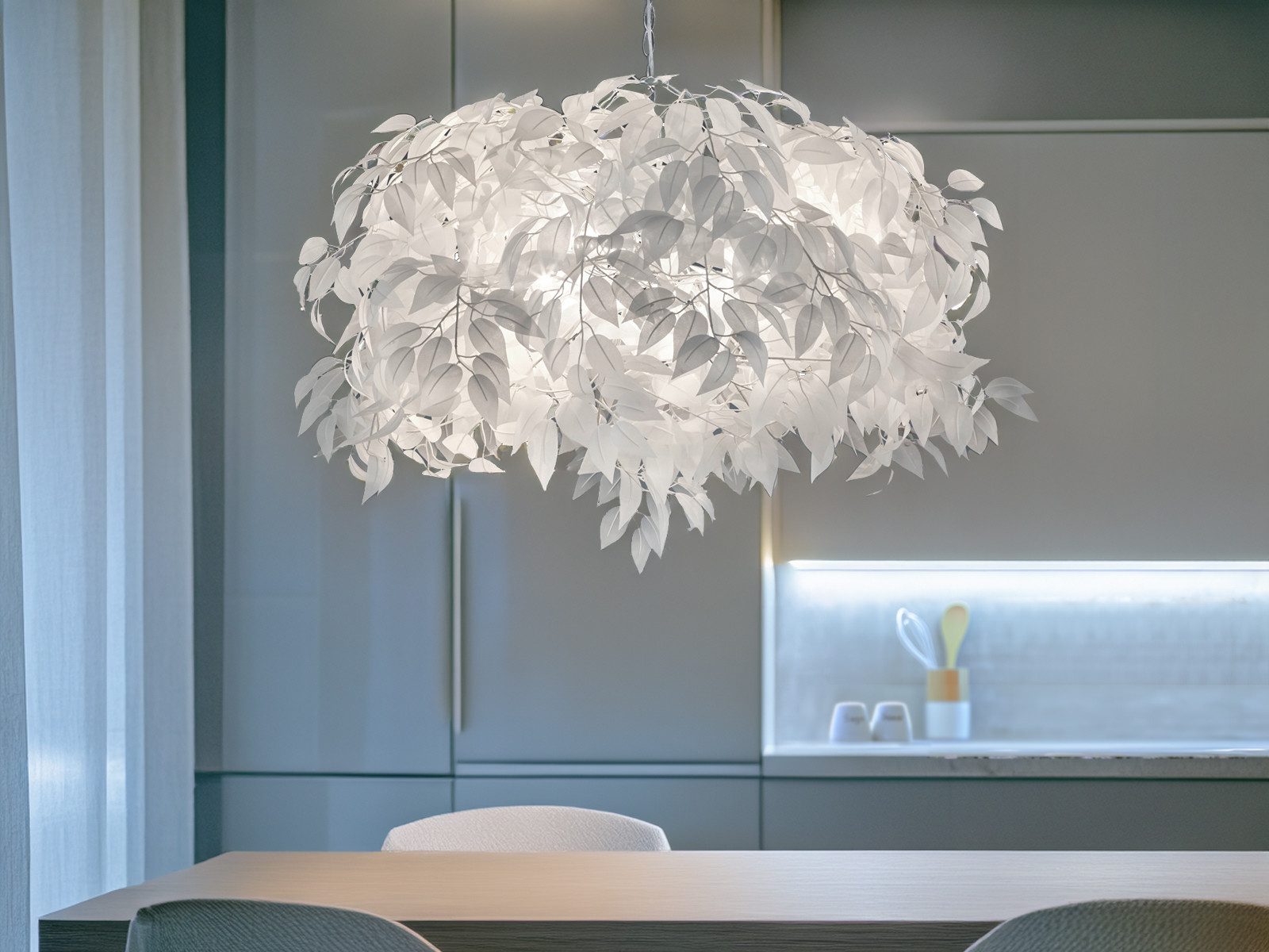 Reality Leuchten LED Pendelleuchte, Dimmfunktion, LED wechselbar, Warmweiß, groß-e ausgefallen-e Designer-lampe über Esstisch hängend Ø 70cm