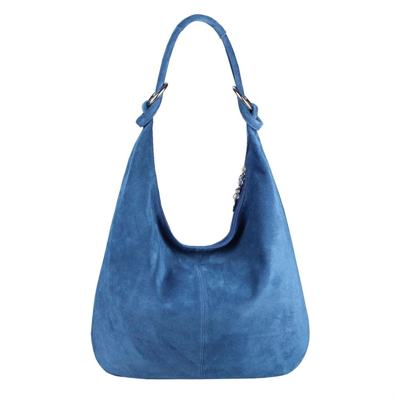 Schultertasche Made in Italy Damen Leder Tasche Shopper Umhängetasche Hobo Beutel Bag