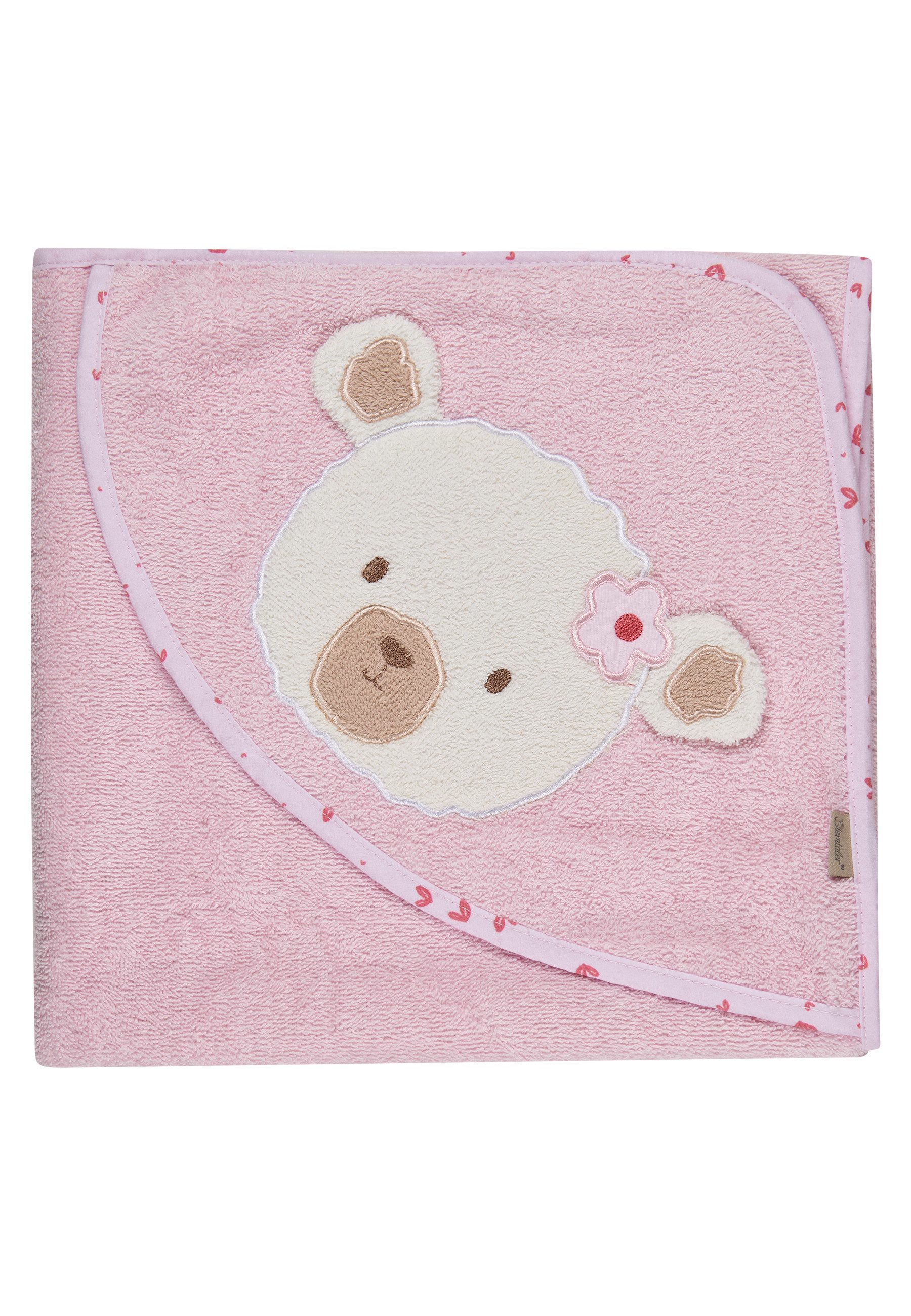 Sterntaler® Badetuch Motiv-Kapuzenbadetuch BÄR Betty, Frottee (1-St), Kapuzenbadetuch 100x100cm, aus weichemFrottee, mit süßer Applikation