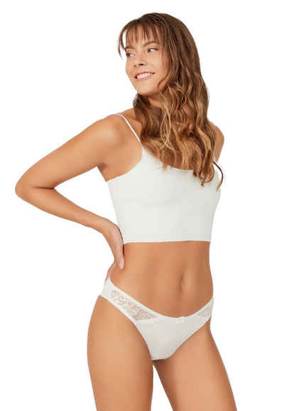 Cottonhill Brasilslip Laser Cut Nahtlose Spitze Detaillierte Brasilianische Damen Panty