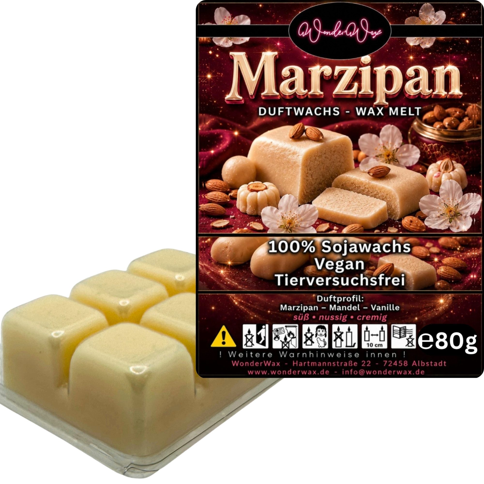 WonderWax Duftwachs WonderWax® Duftwachs 6 Würfel, (Marzipan), Duftrichtung: Mandel & Marzipan