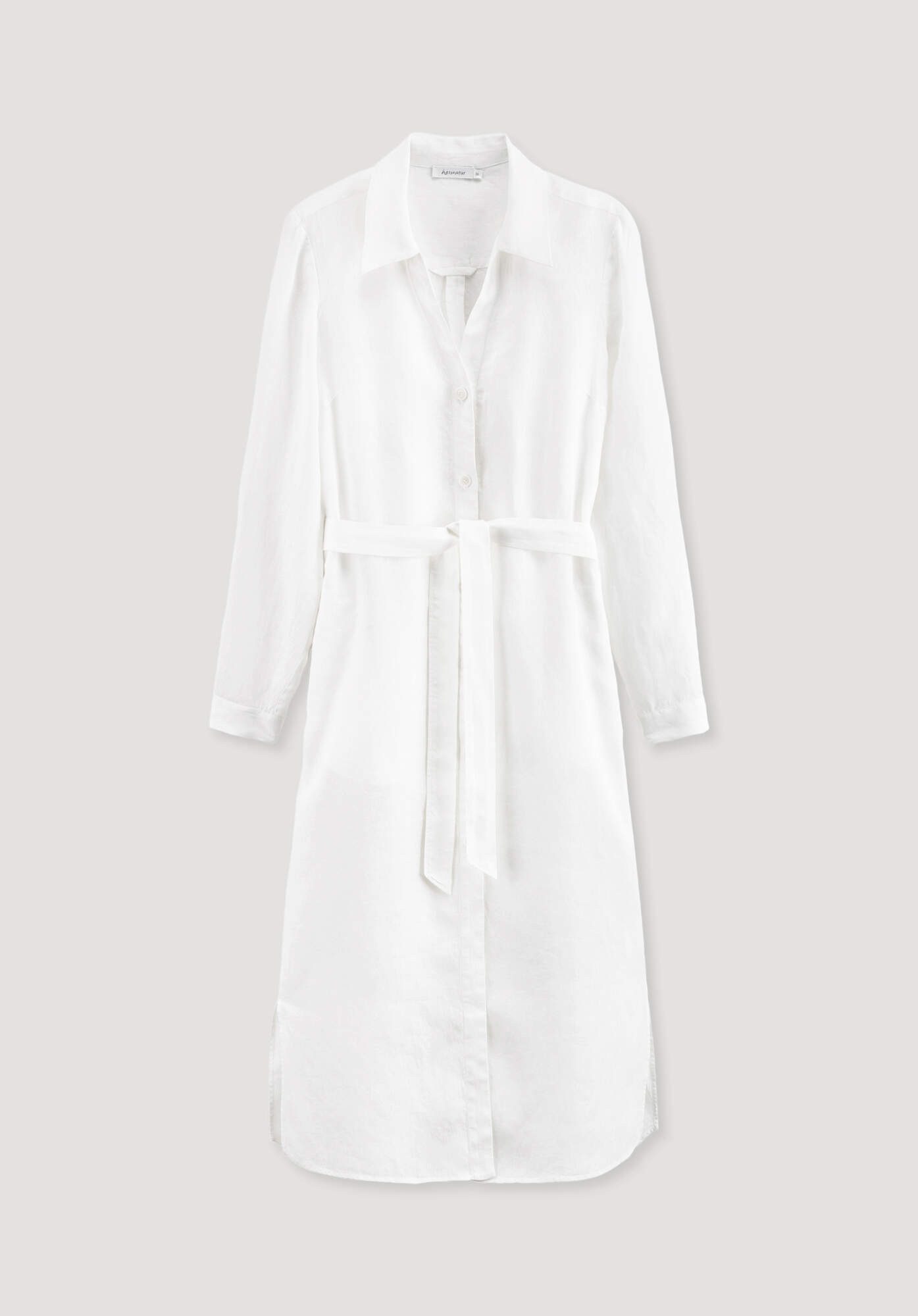 Hessnatur A-Linien-Kleid Midi Relaxed aus reinem Leinen (1-tlg)