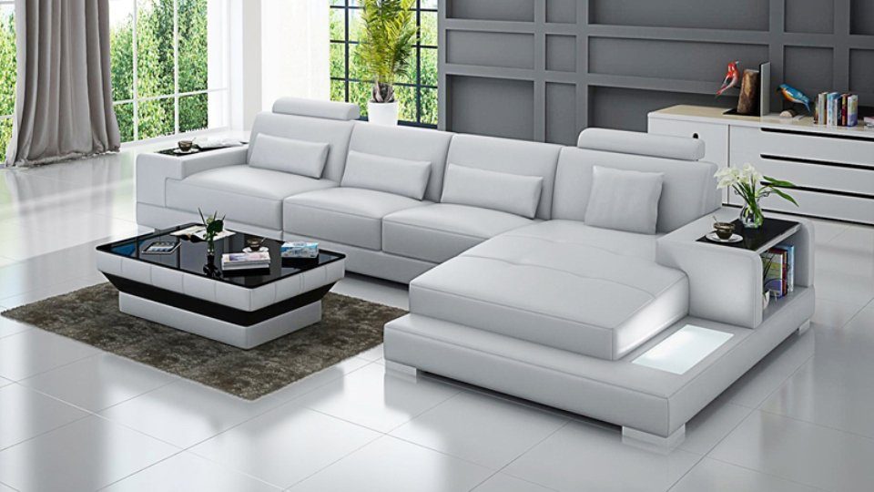 Wohnlandschaft Ecksofa JVmoebel Modern Design Ecksofa, Eck Couch Sofa Ledersofa