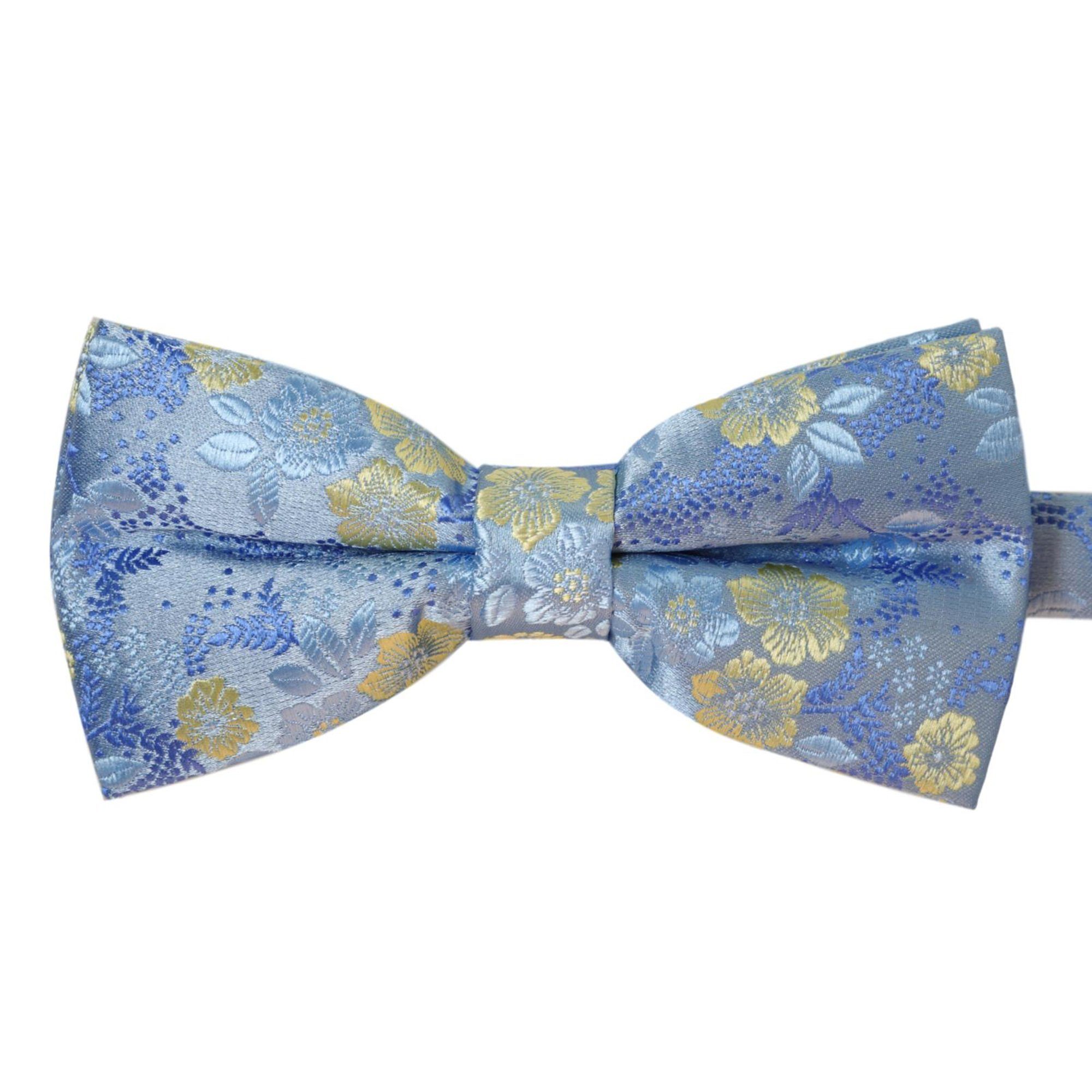 GASSANI Fliege Hochzeitsfliege Paisley Festlich, Herren-Fliege Hochzeit Schleife Tuch (Set, 2-St., Satin, Blumen, Herrenschleife, mit Einstecktuch) Jacquard Bunt Geblümt Floral, Vor-Gebunden Verstellbar, Seide Touch