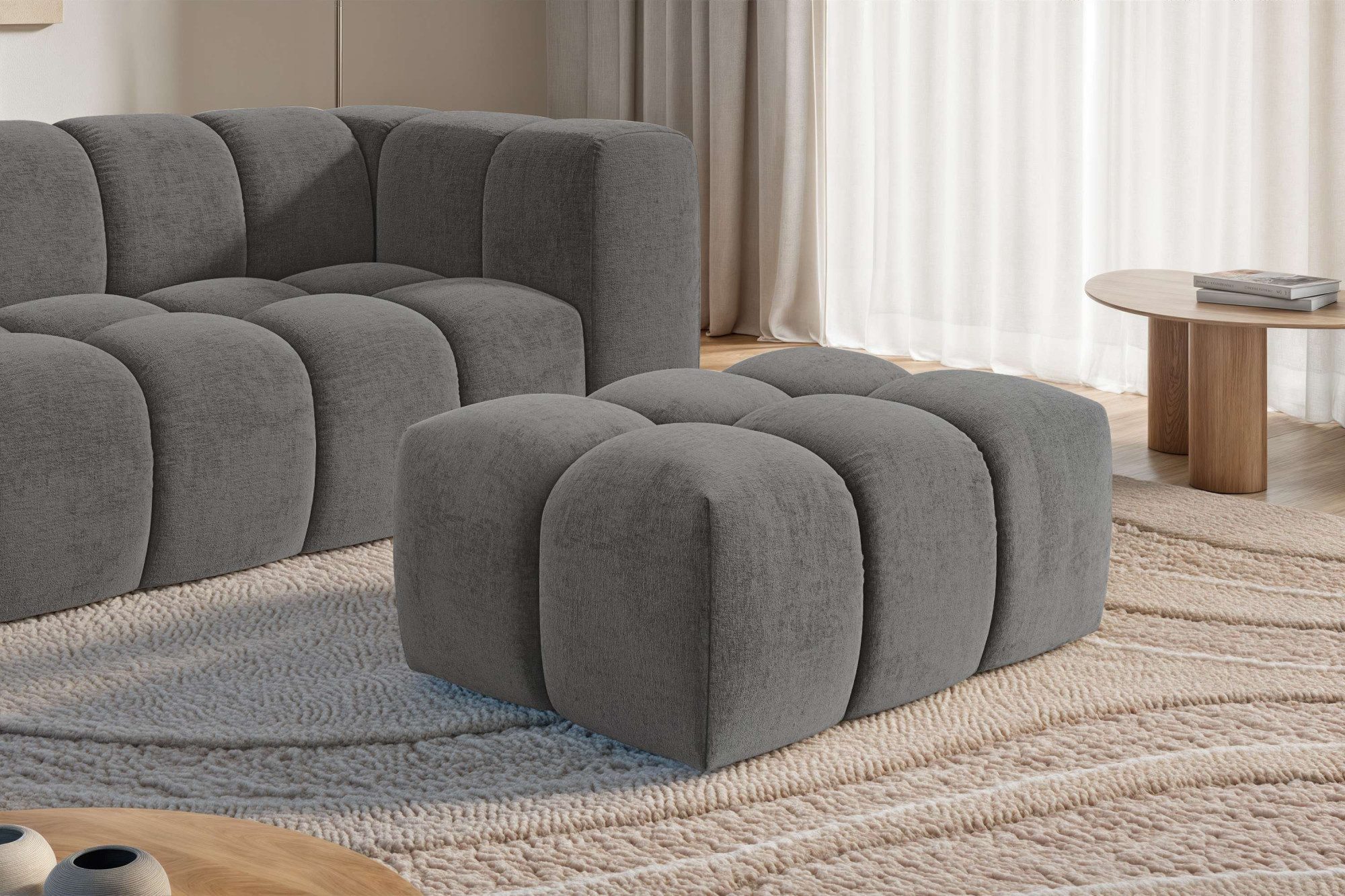 homsy by Ana Johnson Polsterhocker BOUBELLE Sitzhocker mit Steppung, Bubble-Optik, Maße B/T/H: 97/67/42cm, erstklassige Verarbeitung, hoher Sitzkomfort und modernes Design